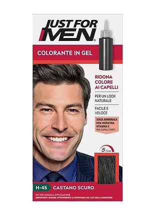 Краска-гель камуфлирующая для волос just for men h-45 темно-коричневая