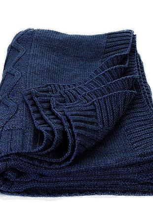 Плед вязанный 140х180см carmel темно-синий soundsleep