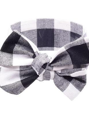 Пов'язка на голову для дівчинки великий бант чорна карта