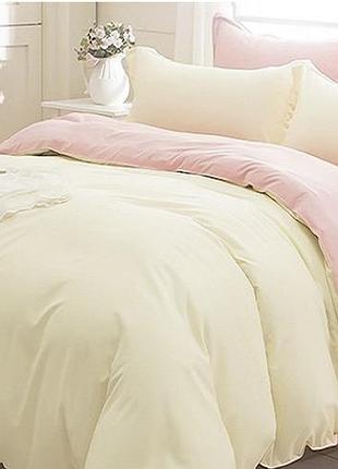 Постельное белье из льна шампань-роза микс двуспальный
