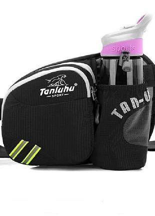 Сумка-бананка поясная mackros 321 многофункциональная спортивная для бега 3л цвет черный