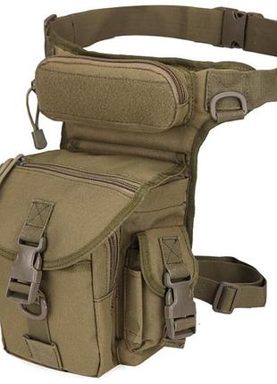Сумка тактическая поясная набедренная tactical pro койот песок 4 литра олива