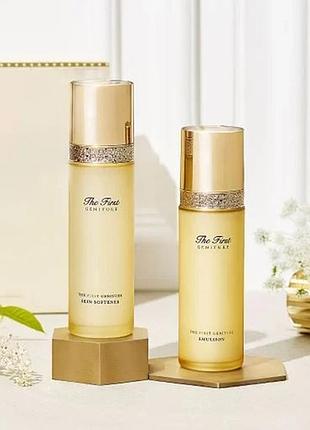 Повнорозмірні, люксові омолоджуючі тонер та емульсія ohui the first geniture skin softner+emulsion
