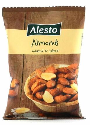 Орехи миндаль соленый обжареный alesto almonds, 150г, германия, не горький