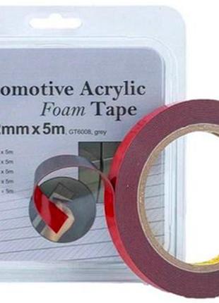 Скотч двухсторонний 3m 6008f 5м (толщ. 0.8мм) темно-серый 15 mm. x 5m