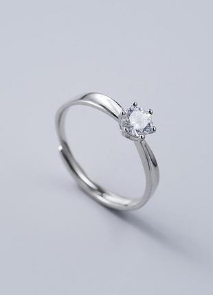 Кольца серебряные парные, кольцо мёбиуса с крупным камнем, серебро 925 пробы, регулируемый размер з камнем