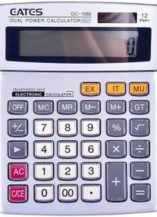 Настільний калькулятор "eates" dc-1588 (12 розрядний, 2 живлення)