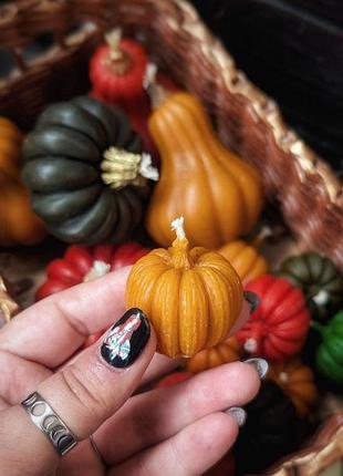 Свічка воскова гарбузик маленький, 4 шт