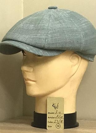 Кепка мужская восьмиклинка хулиганка 8 клинка comfort heads весна лето лён льняная светло зелёный зелёная