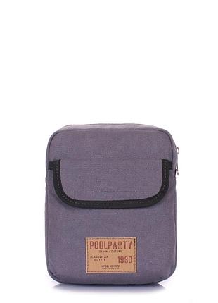 Повсякденна чоловіча сумка на плече в різних кольорах poolparty чорний сірий