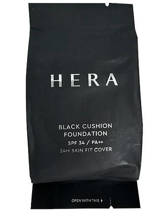 Миниатюра нового тонального кушона hera black cushion foundation spf34/pa++