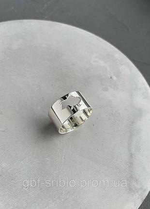 Срібне кільце україни, широке без каменів 21