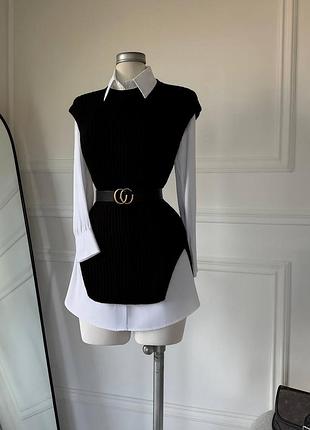 Набір 3в1 сорочка та желетка з ремінцем