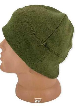 Шапка зимняя флисовая теплая олива
