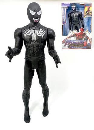 Фигурка человек-паук черний spider-man marvel " супергерой. мстители " 30см со звуком светом