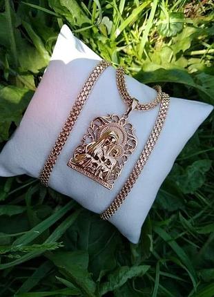 Набор цепочка 50см (4мм) + ладанка 3.8см 18к (цвет 585п)