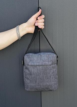 Барсетка мужская серая, сумка через плечо
