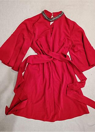 Волшебное красивое платье воланы пояс чокер