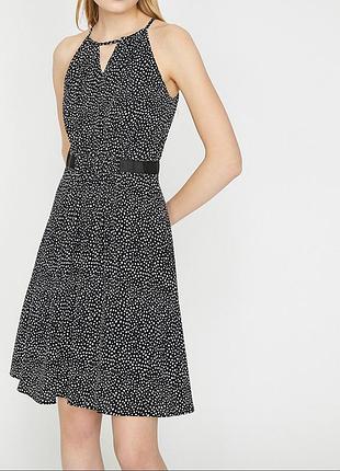 Платье женское черно-белое кэжуал xs-s