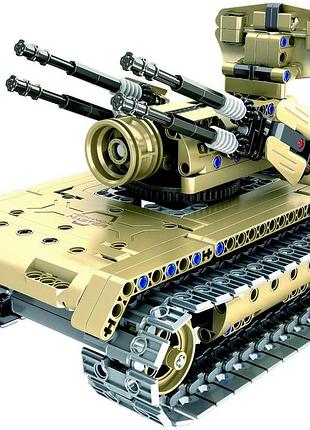 Конструктор на радиоуправлении, боевой зенитный танковый комплект с аккумулятором usb, qihui (8012)