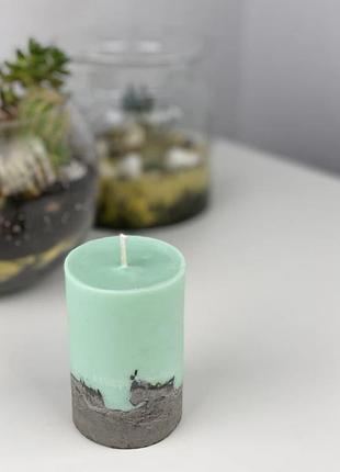 Соевая свеча в бетоне с эфирными аромамаслами 6х10см сotton