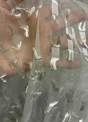 Прозорий шарф білий в крижинах