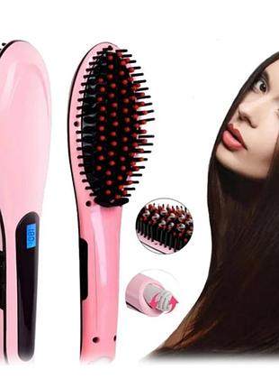 Расческа выпрямитель fast hair straightener. wb-682 цвет: розовый