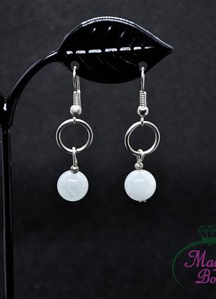 Серьги малахит, апатит, раухтопаз, аквамарин, солнечный камень аквамарин арт. 77416