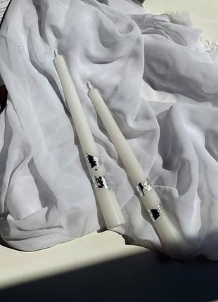 Набор аромасвечей со столового парафина с серебряным декором 2шт verbena