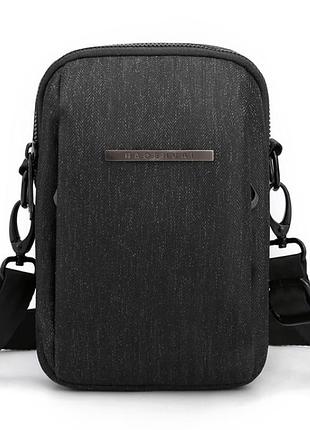 Сумка чоловіча через плечі mackros 1215 барсетка водонепроникна для мобільного телефону темно-сірий