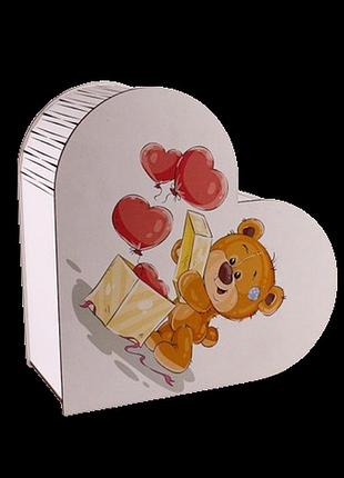 Подарочная коробочка сердце мишка
