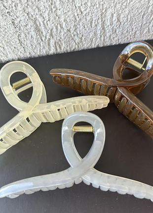 Набор крабов для волос белый коричневый голубой краб женский