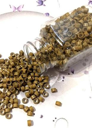 Микрокольца для наращивания волос с силиконом, 500 шт. цвет: тёмний блонд