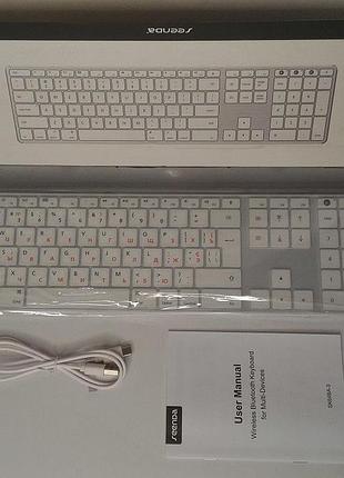 Клавиатура беспроводная блютуз ультратонкая тихая для apple iphone, ipad, macbook, imac, mac