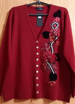 Аngora -красивая кофта- пуловер ❤️аппликация❤️ шерсть мериноса❤️ турция ❤️