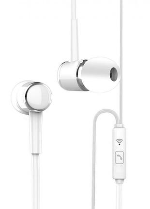 Вакуумные наушники с микрофоном wuw r78 белые