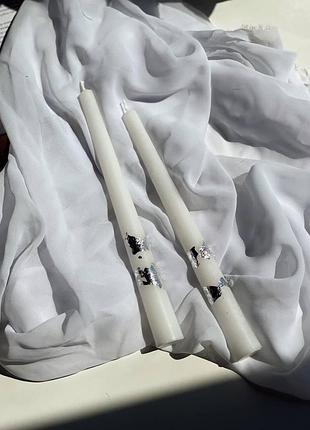 Набор аромасвечей со столового парафина с серебряным декором 2шт fresh & amber