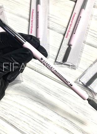 Кисть-шпатель для полигеля starlet professional №06 розовая