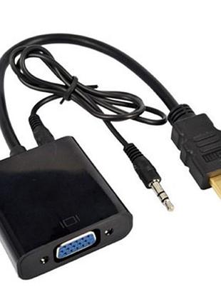 Перехідник-адаптер rosh hdmi в vga (з 3.5-мм аудіовиходом) чорний