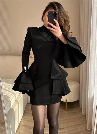 Жіноча класична трикотажна міні коротка сукня плаття