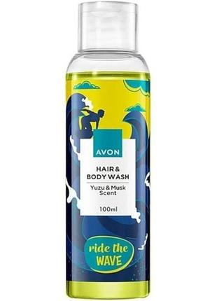 Шампунь-гель для душа для мужчин "на гребне волны" - avon ride wave hair & body wash 100ml