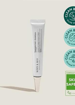 Осветляющий крем для век mary&may tranexamic acid+ glutathion eye cream 12 мл