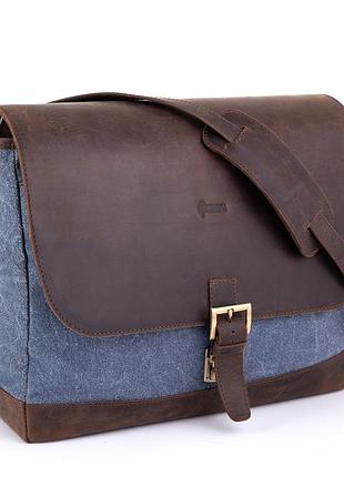 Мужская синяя сумка канвас через плечо rk-1809-4lx бренда tarwa