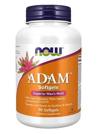 Now foods, adam, эффективные мультивитамины для мужчин, 90 капсул