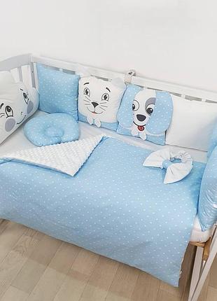 Комплект постельного белья baby comfort зверята голубой