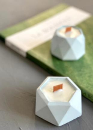Набор соевых свечей в гипсовых кашпо mini 2шт без аромата