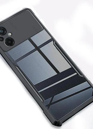 Чехол xundo для poco m5 4g в комплекте с защитным стеклом (черный)