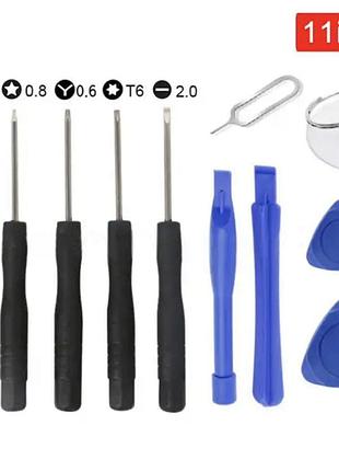 Набор отвертки для разборки айфона iphone и других телефонов 11 в 1 с присоской и лопатками