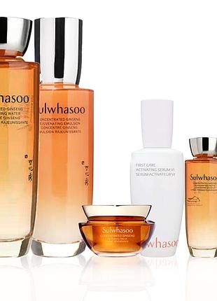 Косметический набор с концентрированным женьшенем new sulwhasoo concentrated ginseng anti-aging daily routine
