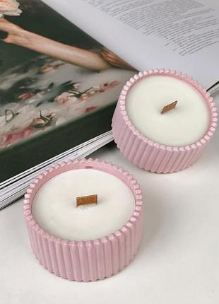 Набор ароматических соевых свечей в гипсовых кашпо sky 2шт tropical forest